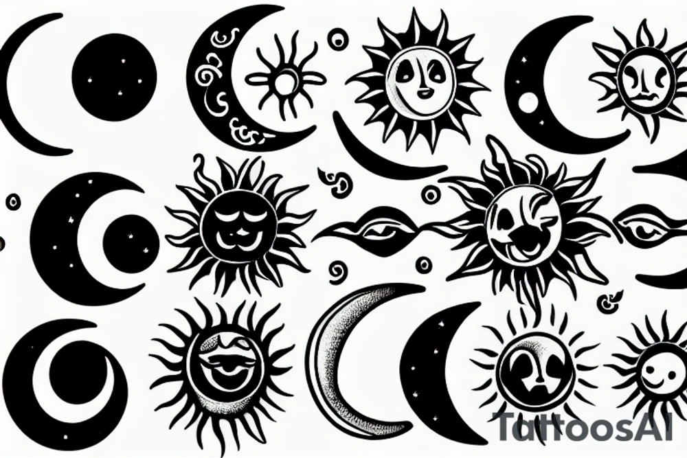 moon and sun tattoo idea