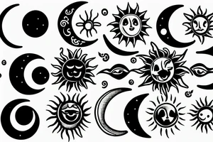 moon and sun tattoo idea