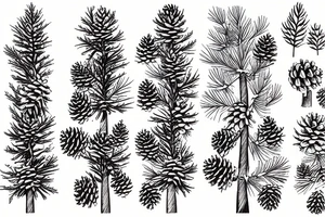 a pine tree with cones tattoo idea