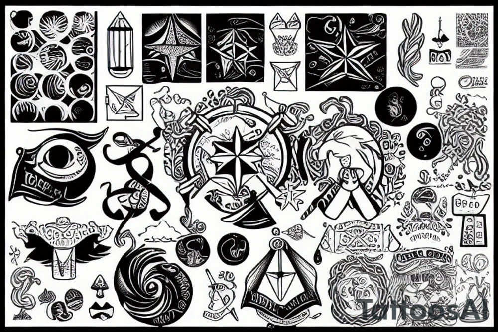 sailor on a square ocean tattoo idea