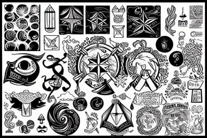 sailor on a square ocean tattoo idea