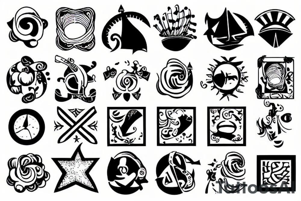 sailor on a square ocean tattoo idea