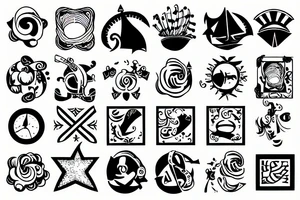 sailor on a square ocean tattoo idea
