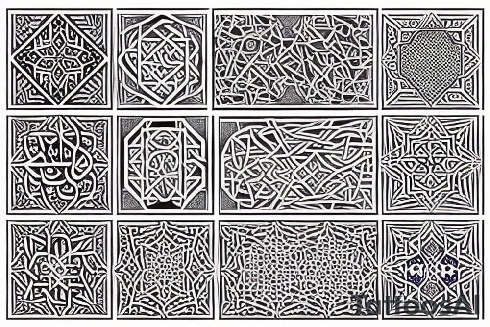 islamic art and geometry tattoo idea