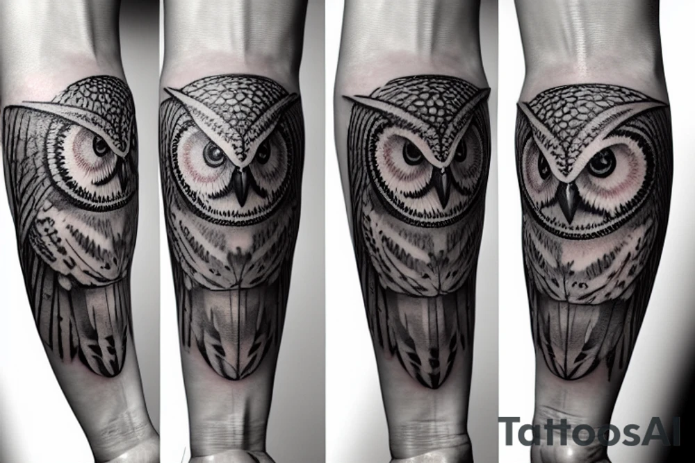 realistic tatto of an owl on my forearm tattoo idea