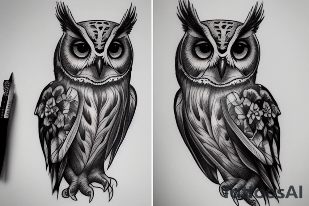 realistic tatto of an owl on my forearm tattoo idea