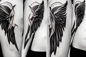 apple with bat wings attached to the sides tattoo idea