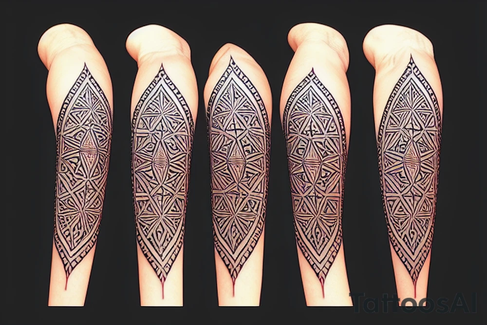 Islamic middle-eastern art and geometry in color tattoo idea