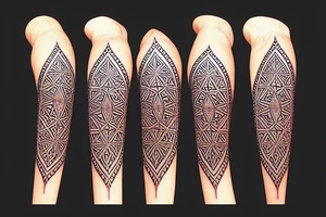 Islamic middle-eastern art and geometry in color tattoo idea