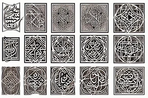 Islamic middle-eastern art and geometry in color tattoo idea