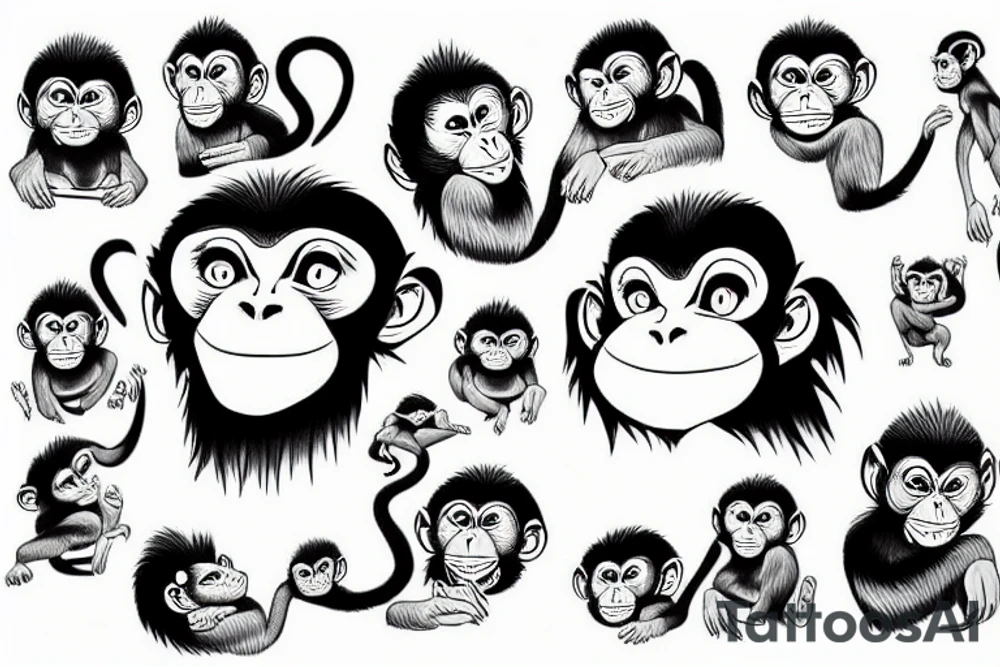 a gangster monkey tattoo idea
