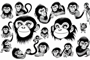 a gangster monkey tattoo idea
