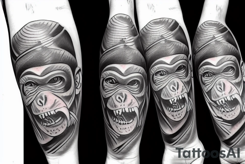 a gangster monkey tattoo idea