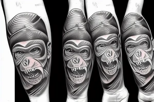 a gangster monkey tattoo idea