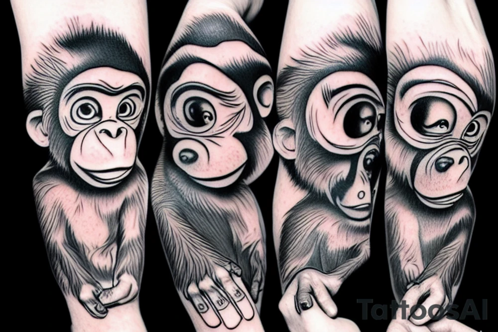 a gangster monkey tattoo idea