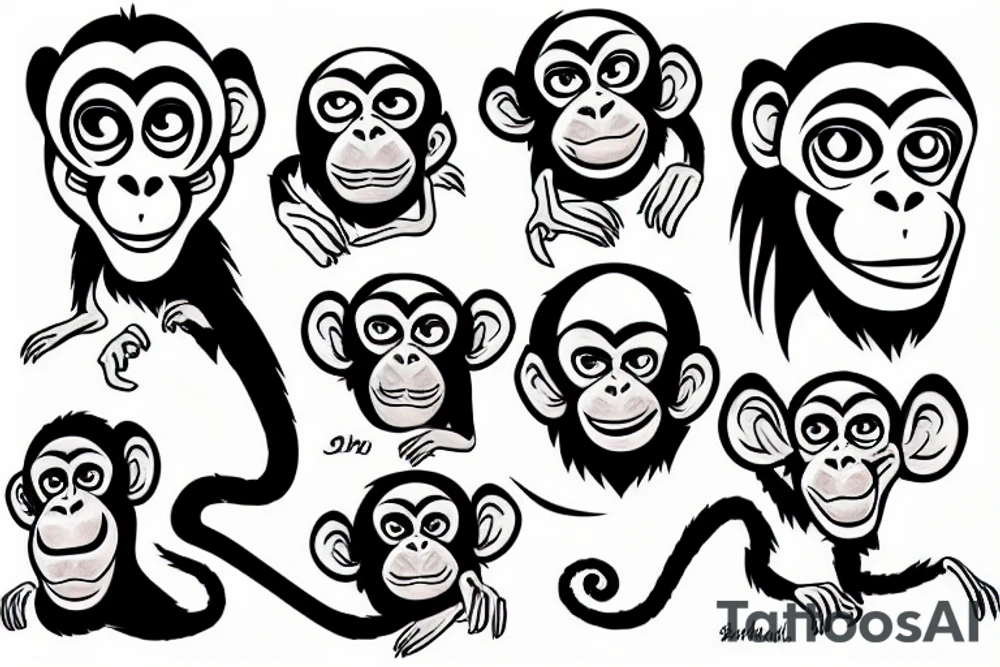 an evil monkey tattoo idea