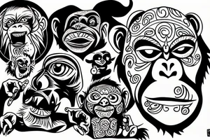 an evil monkey tattoo idea