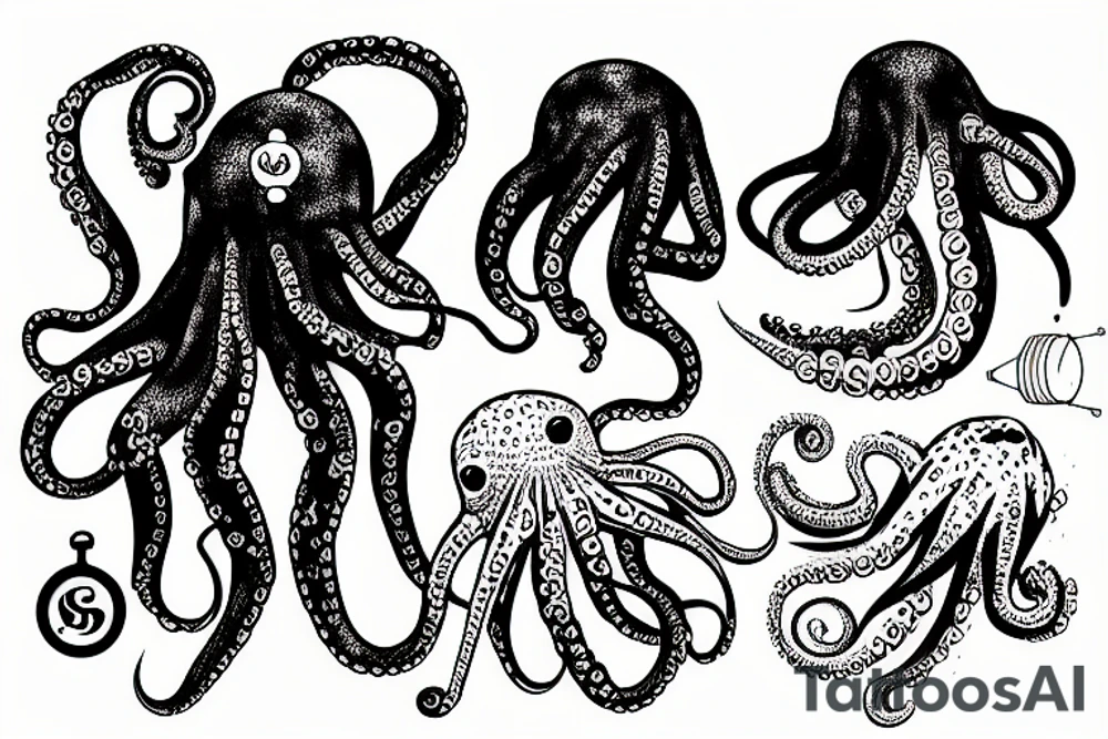 an octopus and an astronaut tattoo idea