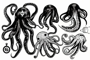 an octopus and an astronaut tattoo idea
