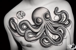 an octopus and an astronaut tattoo idea