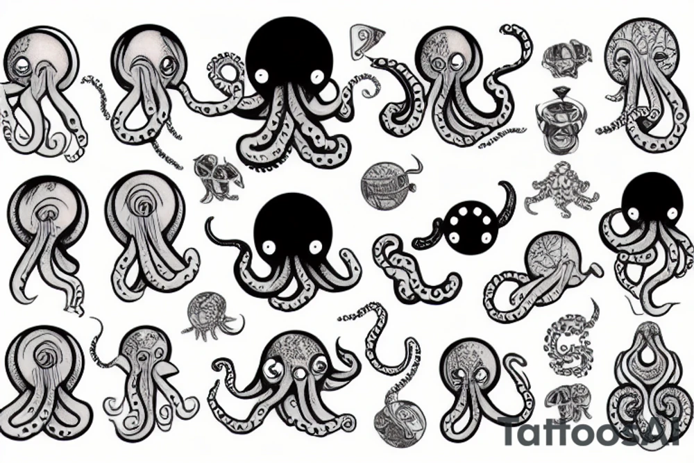 an octopus and an astronaut tattoo idea