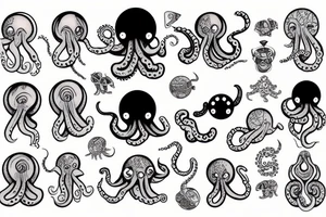 an octopus and an astronaut tattoo idea