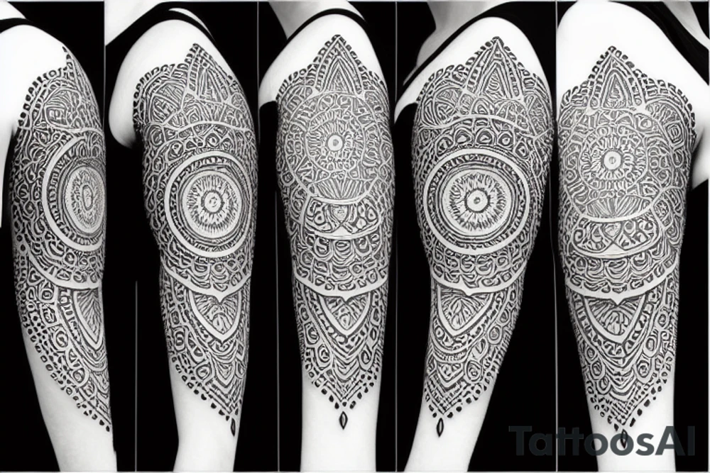 Mandala sleeve tattoo idea