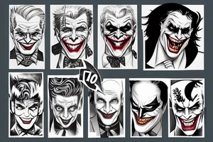 Batman and Joker that looks in their eyes and then discover they are the same person tattoo idea