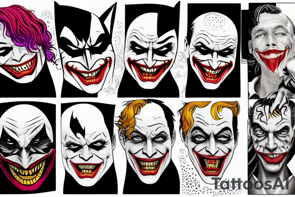 Batman and Joker that sit in front of them and they discover they are the same person tattoo idea