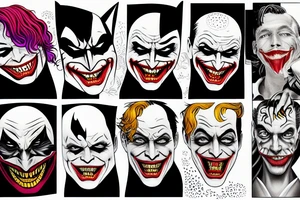 Batman and Joker that sit in front of them and they discover they are the same person tattoo idea