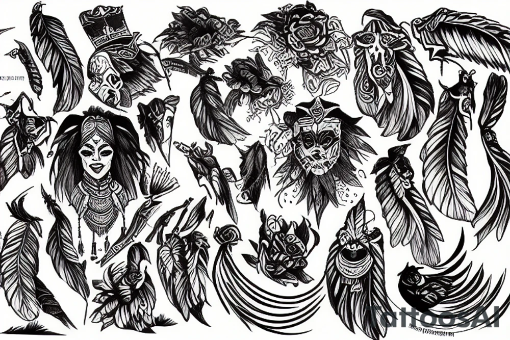 indian mountain tattoo idea