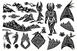 walking up a mountain tattoo idea