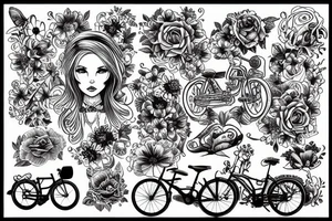 bike with flower tattoo idea