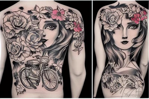 bike with flower tattoo idea