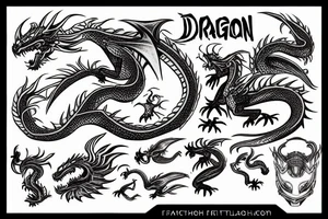 dragon from the future wearing a vr headset tattoo idea