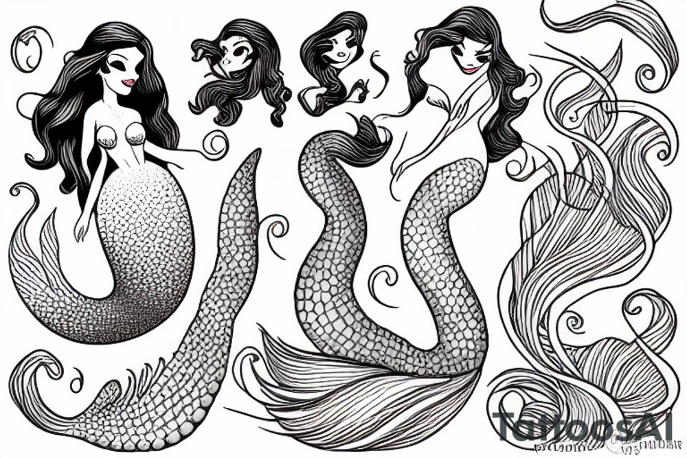 Little mermaid tattoo idea