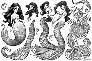 Little mermaid tattoo idea