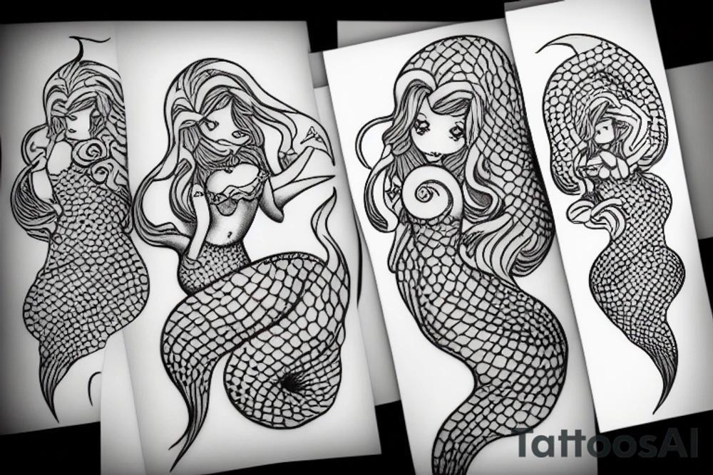 Little mermaid tattoo idea