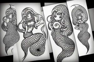 Little mermaid tattoo idea