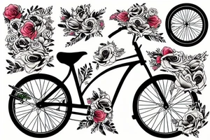 bike with flower tattoo idea