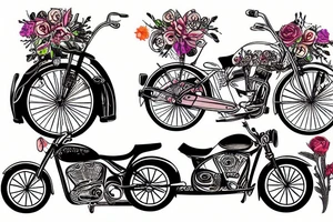 bike with flower tattoo idea