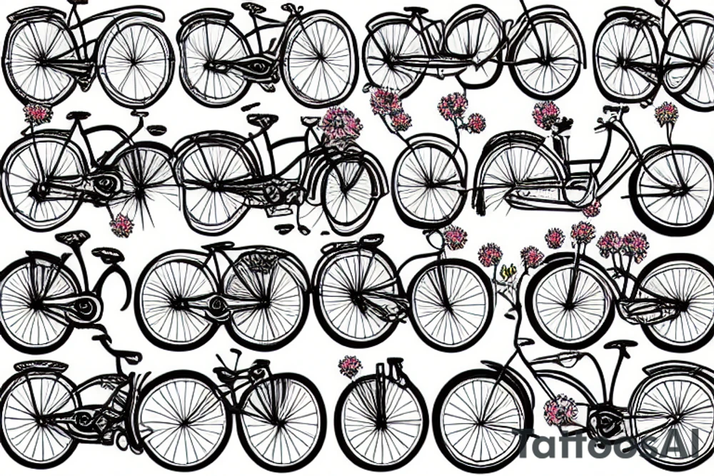 bike with flower tattoo idea