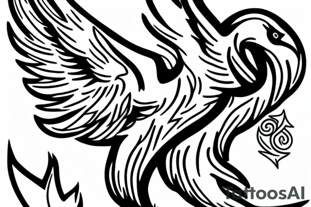 Phoenix with a hat on tattoo idea