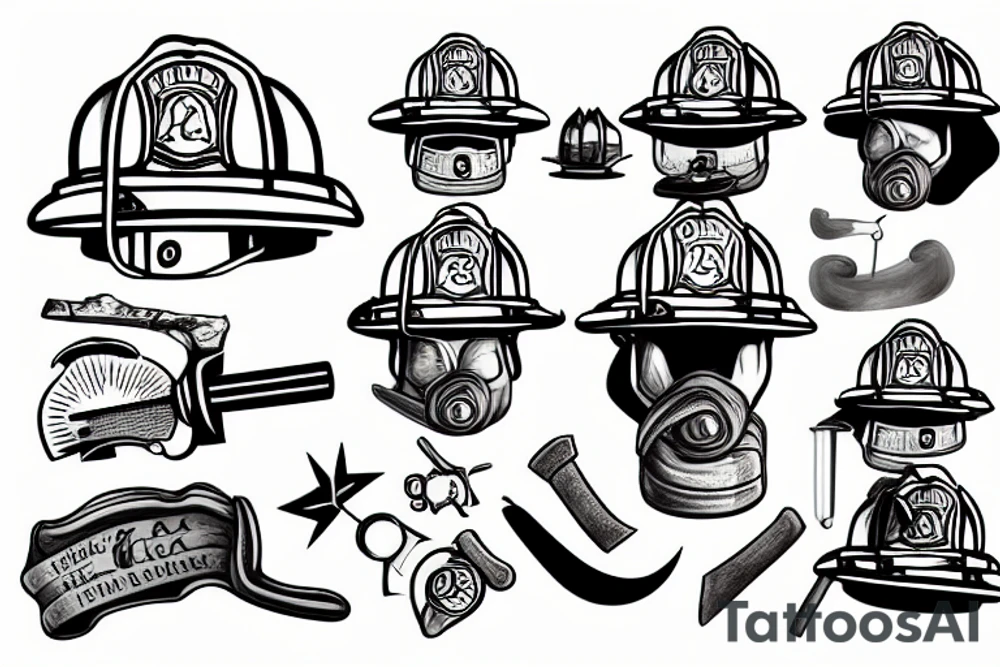 Firefighter with axe tattoo idea