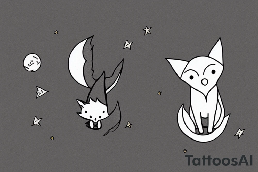 The little prince and the fox from the book "Le petite prince" tattoo idea