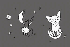 The little prince and the fox from the book "Le petite prince" tattoo idea
