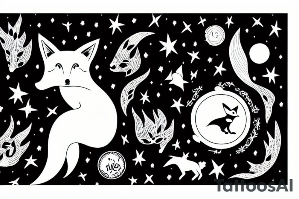 The little prince and the fox from the book "Le petite prince" tattoo idea