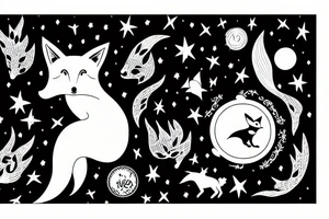 The little prince and the fox from the book "Le petite prince" tattoo idea