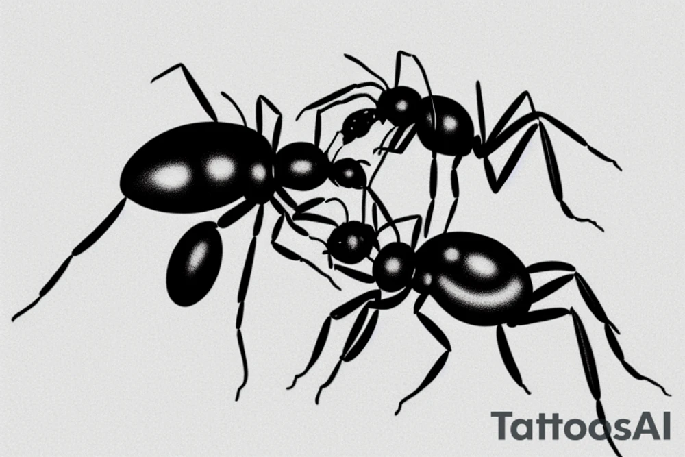 Two ants having sex tattoo idea