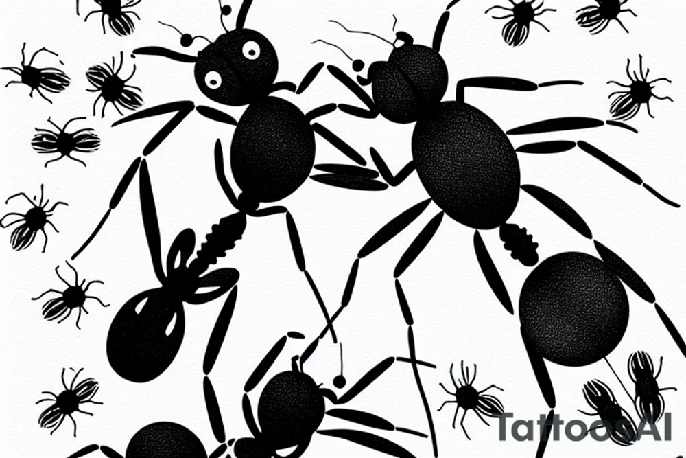 Two ants having sex tattoo idea
